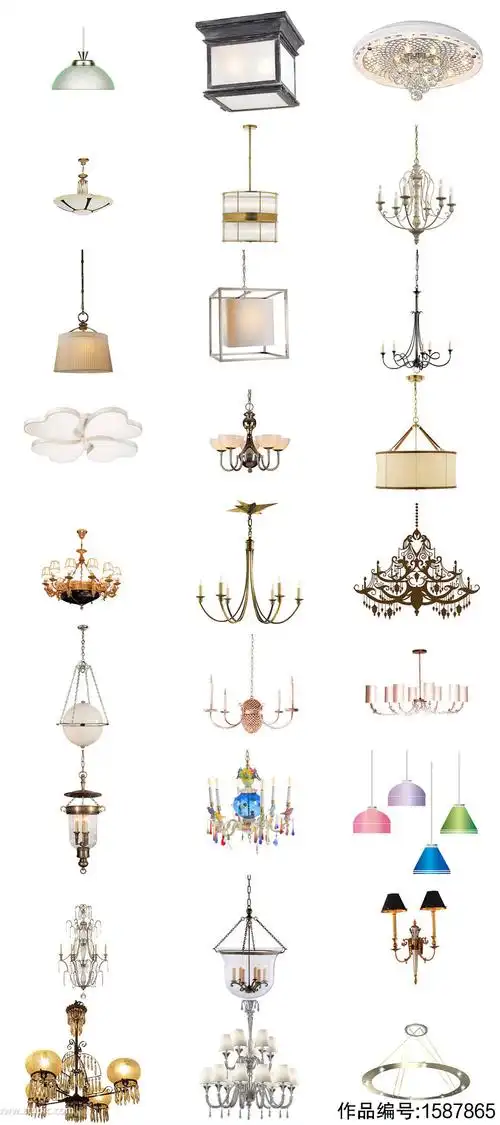 各种灯饰吊灯图片海报设计素材