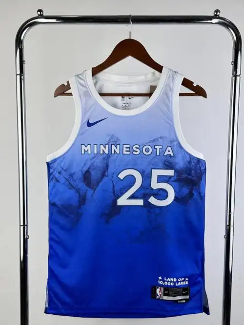 24赛季森林狼城市版1号安德森5号爱德华兹25号罗斯32