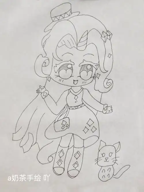 这一次画的是珍奇,可能下一次会画苹果 嘉儿 ,也是终于突破了100粉