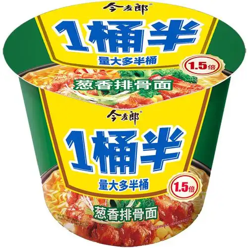 今麦郎方便面一桶半葱香排骨面 桶装整箱泡面 158gx12桶