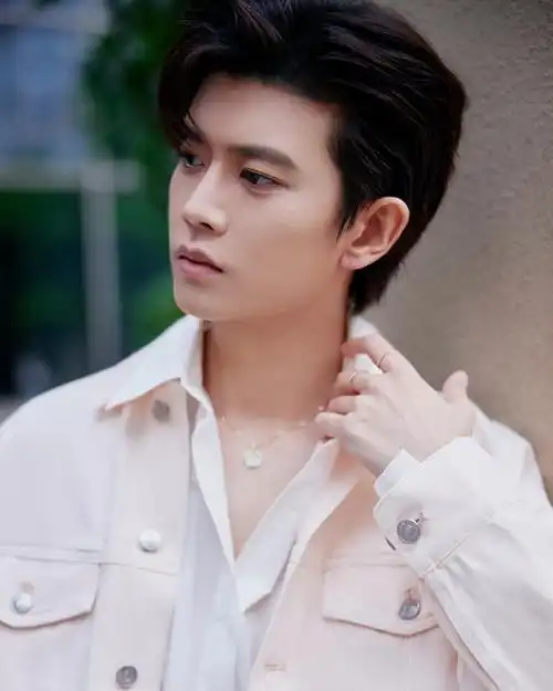 任嘉伦新鲜营业美照,大背头帅气十足