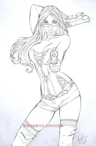 欧系女子线稿手稿集 - 漫画插画绘画设计参考素材