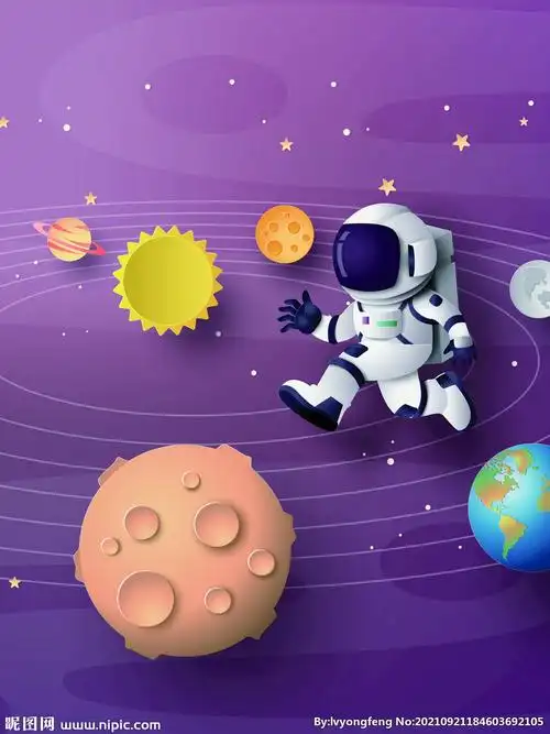 太空宇宙装饰画宇航员儿童房科技设计图__动漫人物_动漫动画_设计图库