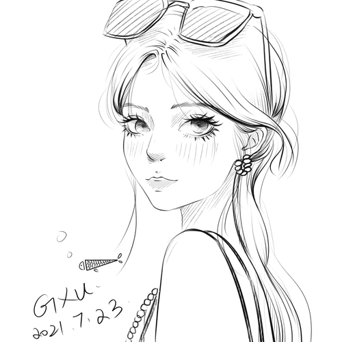 女生头像线稿