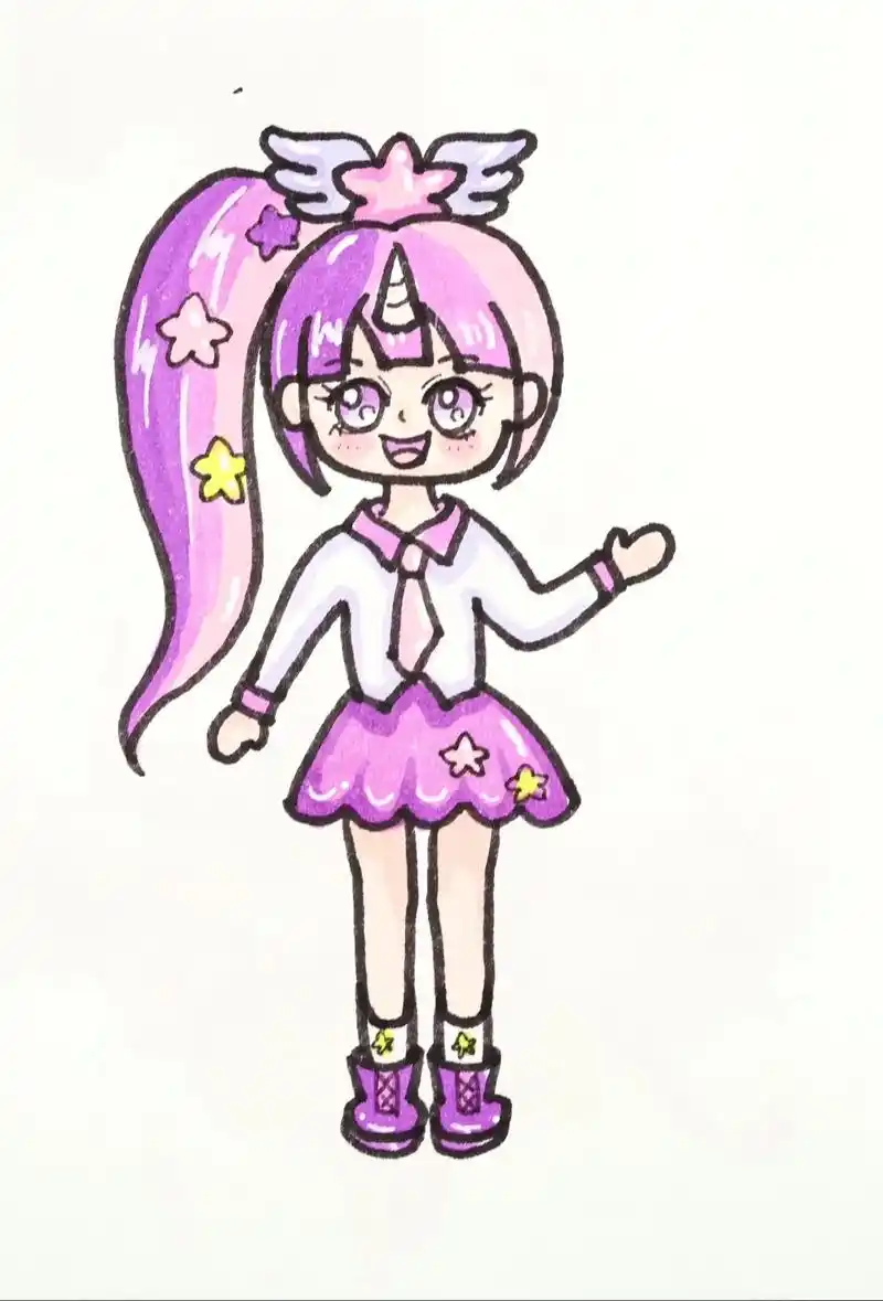 小马宝莉紫悦怎么画?#画画 #简笔画 # - 抖音