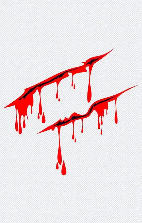 伤口流下的血血迹溅血血溅血血滴红色滴血流血血痕血点喷溅爪痕效果
