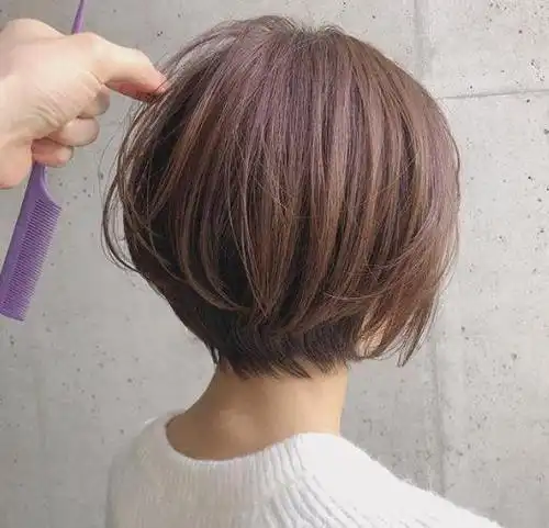 层次感超短发图片 轻松修饰完美头型扁头救星 - 女士短发 - 发型站