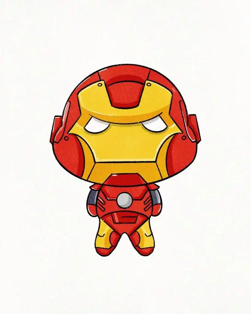 简笔画漫威|q版胖脸人物|可爱蜘蛛侠|超人 绘画工具:ipad .