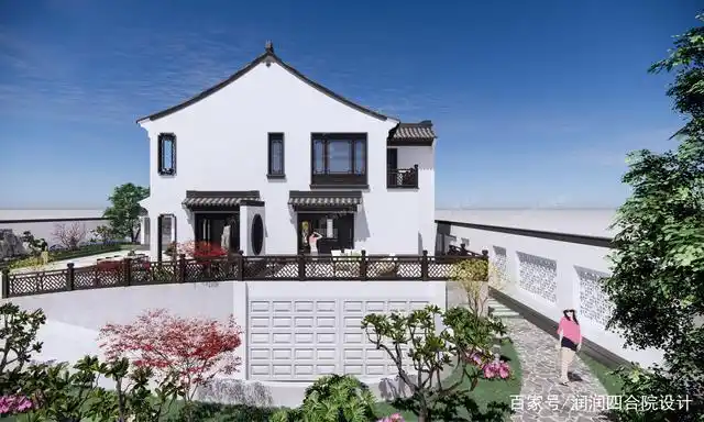 小房子大院落,两层新中式庭院别墅18×17.