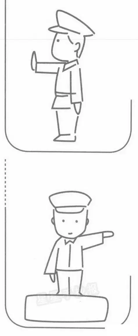 幼儿园我的理想警察简笔画