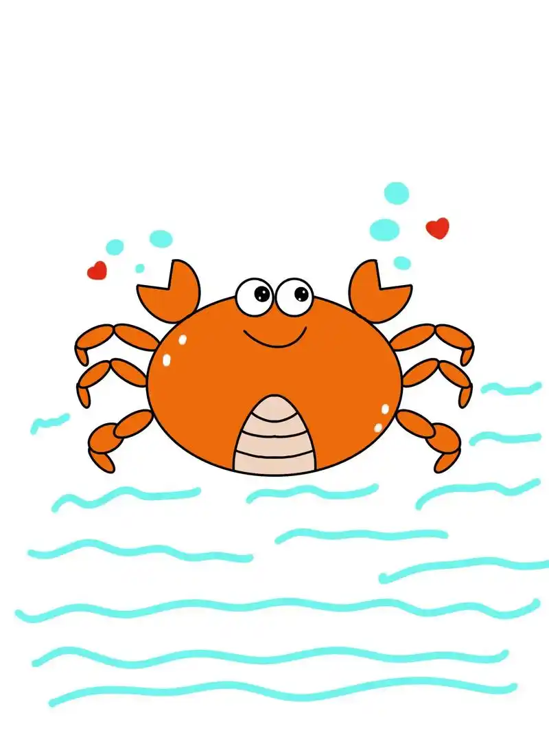 简笔画教程～捉到一只快乐小螃蟹💓第7天