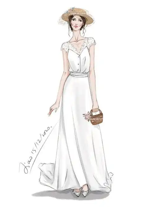 民族风婚纱礼服设计效果图!(ipad procreate 手绘100张)_服装