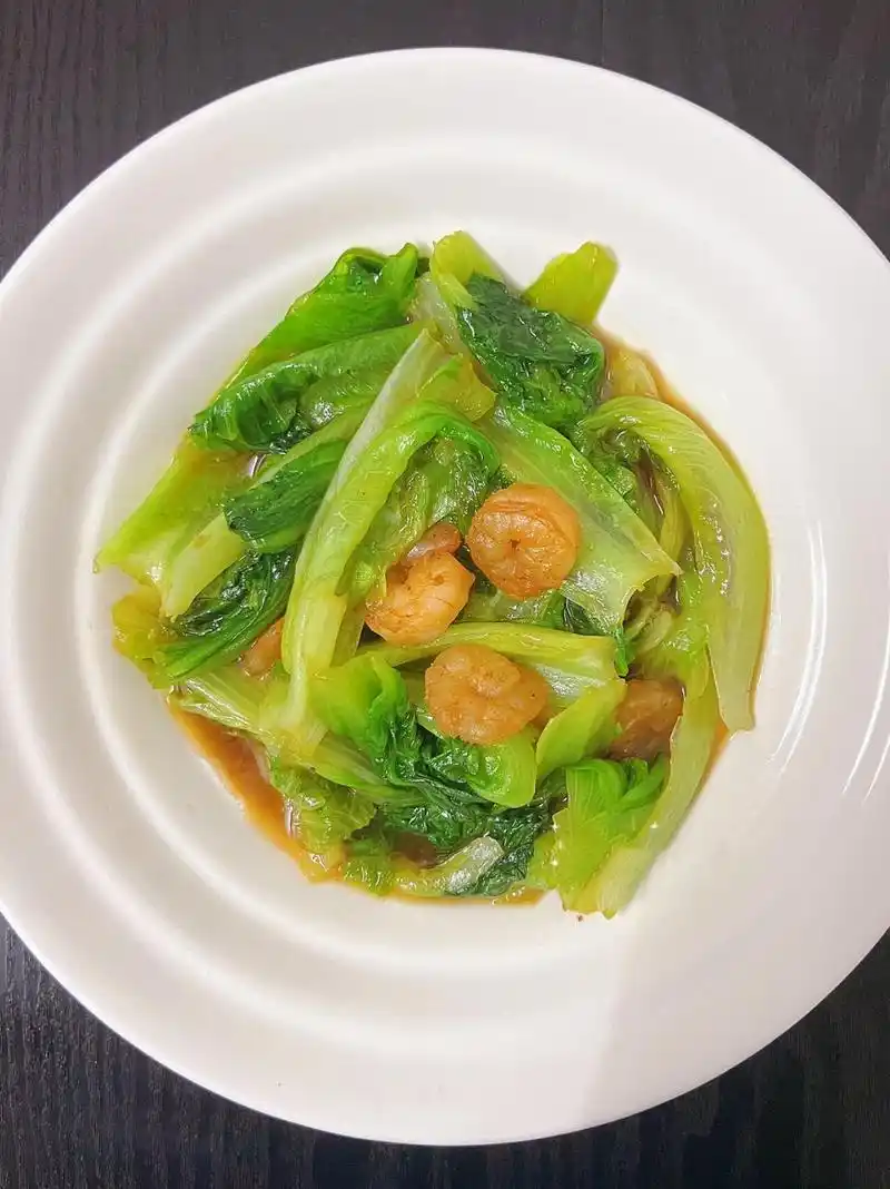 一人食|虾仁生菜02 做法超简单的青菜02 家常菜打卡,虾仁先炒至金
