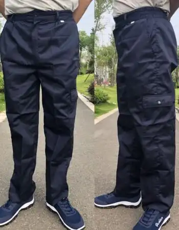 细帆布工作裤子耐磨劳保裤男工作服裤子汽修劳保裤男工裤工装制服藏青