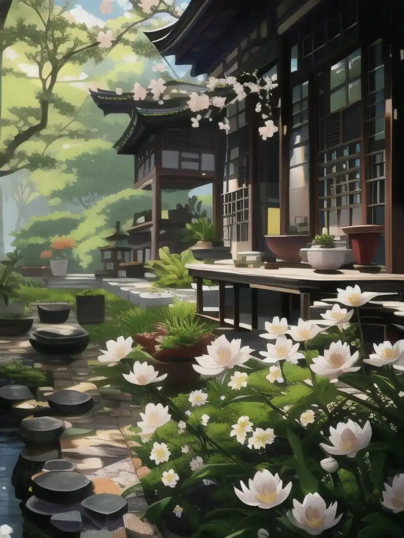 "花径不曾缘客扫,蓬门今始为君开." #人生感悟# #中式庭院集# #壁纸