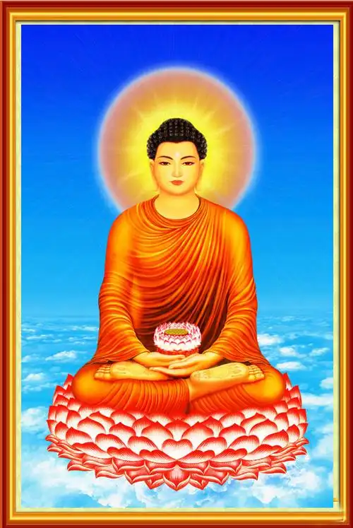 南无阿弥陀佛精准印花十字绣线绣佛祖钻石画点玄关客厅十字绣套件