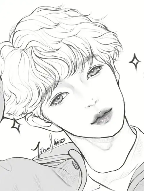 线稿练习day378不知名的小帅哥一枚少年