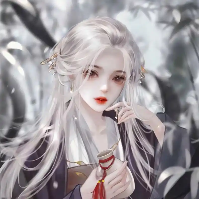 『古风女生头像』『白发红衣』 好吧,图④乱入一个黑发姑娘