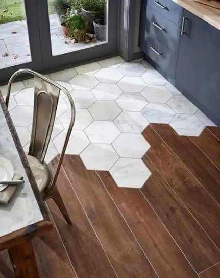 地板和地砖衔接效果图让地面更加生动富有美感