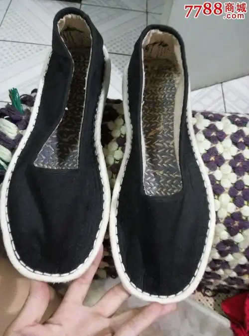 男士纯手工千层底宽口布鞋