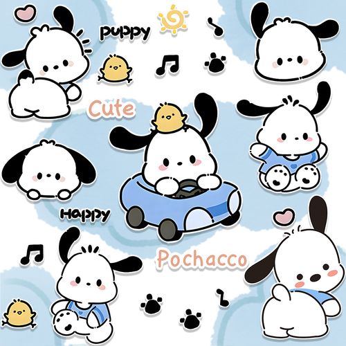 卡通可爱帕恰狗行李箱贴纸笔记本电脑手机水杯ipad拉杆箱装饰贴画