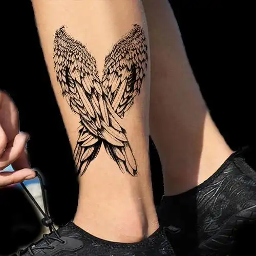 天使翅膀纹身贴权志龙同款守护天使纹身贴防水男女暗黑仿真翅膀纹身