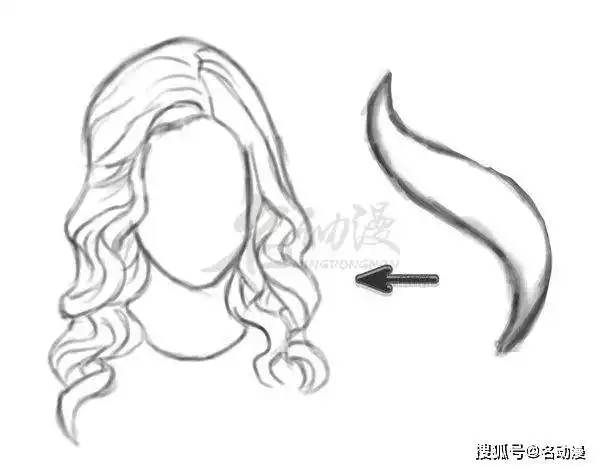 动漫人物大波浪头发绘画技巧