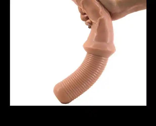 仿真肤质双头巨大男根超长仿真阳具柔软肛塞情趣粗手柄肛塞阳具性自慰