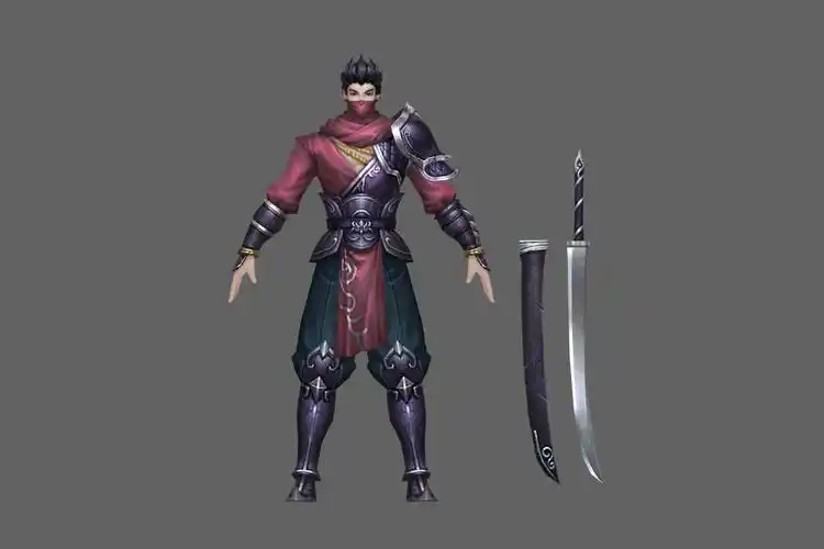 非常棒的手绘角色 刺客 蒙面 男 刀客 武侠 仙侠 喜欢就下载吧