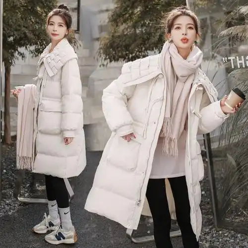 潮流格调个性冬装大翻领搭配盘扣门禁羽绒服新品2023新款