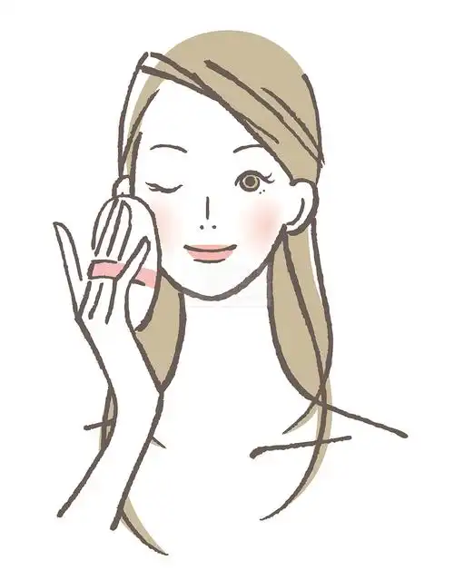 正在化妆的手绘美女矢量素材