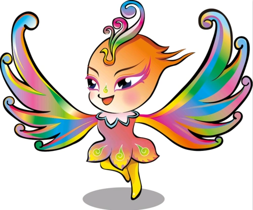 "凤舞东方"将传统的凤凰形象化身为伸展凤翼,踏歌起舞的小女孩,这一