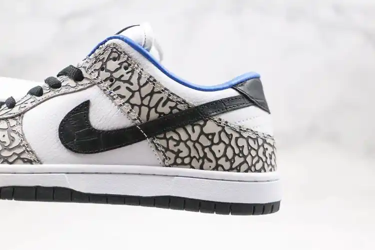 耐克nike sb dunk low纯原版本低帮sb板鞋爆裂纹黑白色原楦原纸板开发