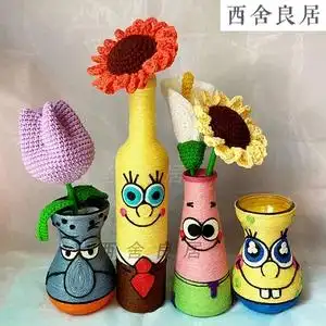 成品diy手工创意材料包儿童制作麻绳花瓶幼儿园环保益智废物利用
