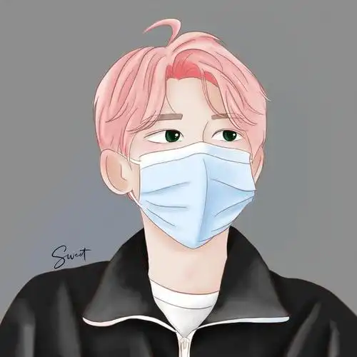 粉丝手绘漫画版粉色发色的王源 从漫画中走出来的男孩是樱花味