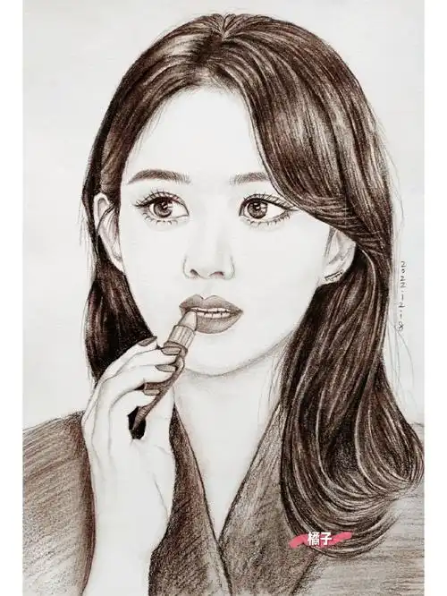 赵丽颖素描画法