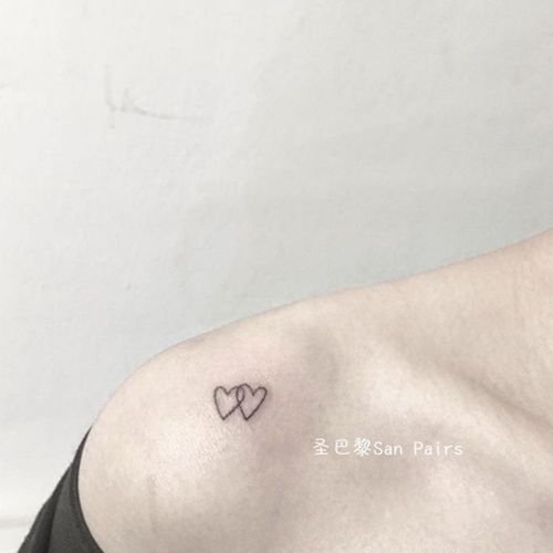黑色简约爱心迷你小纹身贴防水女持久性感锁骨韩国仿真可爱小清新
