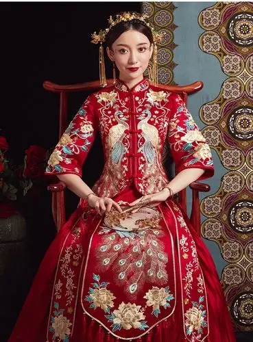 秀禾服新娘2020新款春夏敬酒服古装嫁衣凤冠霞帔中式礼服女秀和服