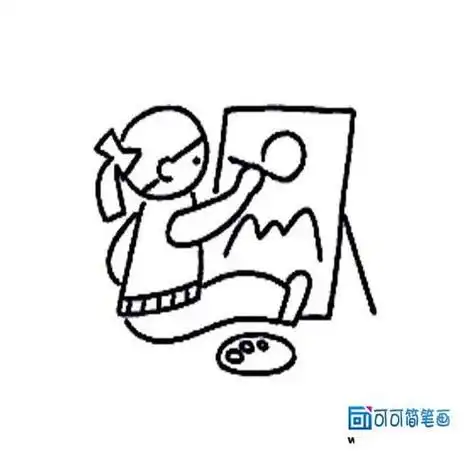 小朋友在 strong>画画简笔画 /strong>,人物简笔画图片大全,怎么画小