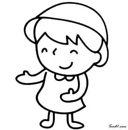 儿童人像简笔画矢量图