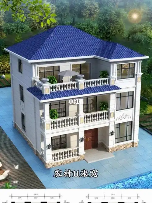 11米宽三层简欧自建房