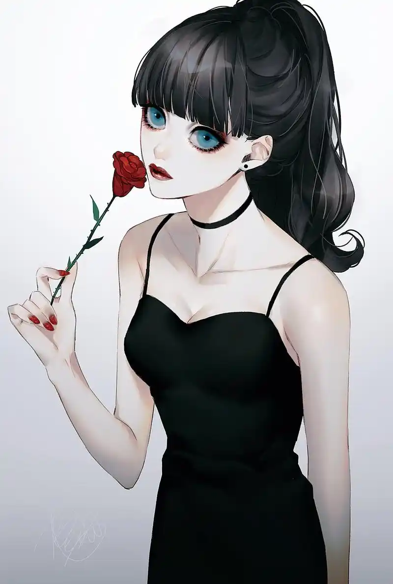 二次元黑暗系小姐姐壁纸,突然傻笑,是想到了幸福的事情!