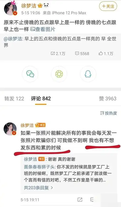 徐梦洁被自己的粉丝怼了粉丝为爱豆事业操心反而是粉丝的不是了