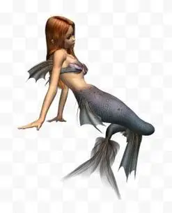 人鱼小女孩png素材透明免抠图片-动植人物