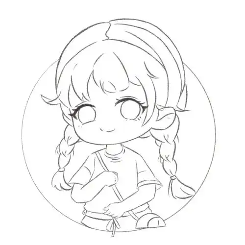 q版女生头像练习线稿