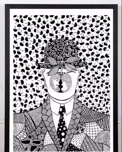 黑白线描下的世界名画,居然这么好看!