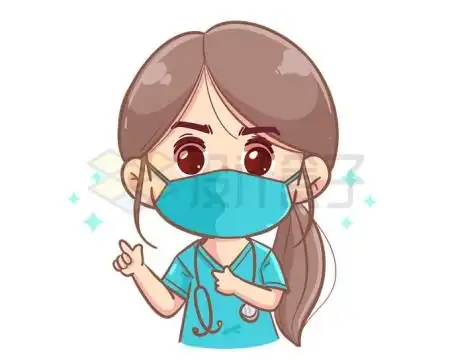 超可爱戴口罩卡通女医生护士正在讲解注意事项8976415矢量图片免抠