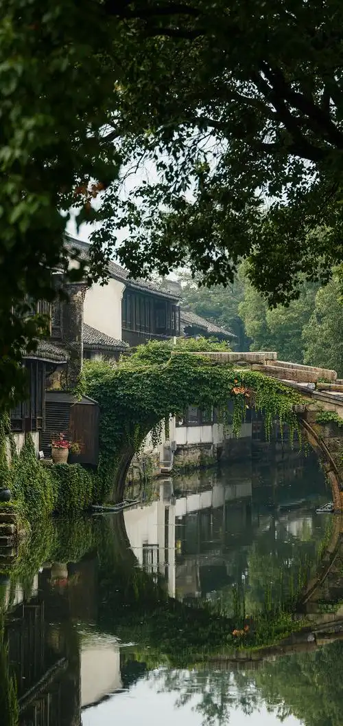 烟雨江南风景手机壁纸_唯美江南美景手机壁纸_三千图片网