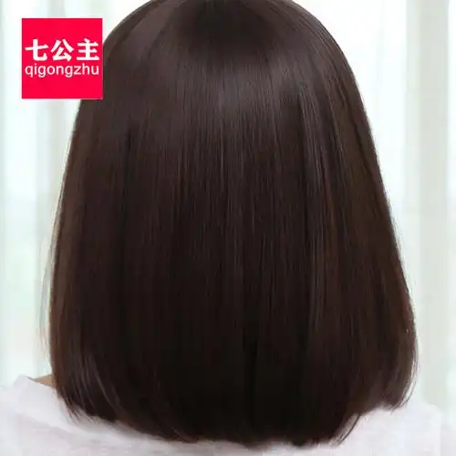 短发女网网红波波头直发头套刘海女生整顶假发日常整顶假发