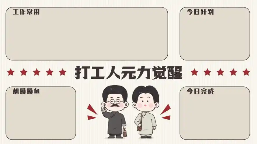 打工人元力觉醒电脑桌面分区壁纸,高清图片,壁纸 - 天下桌面